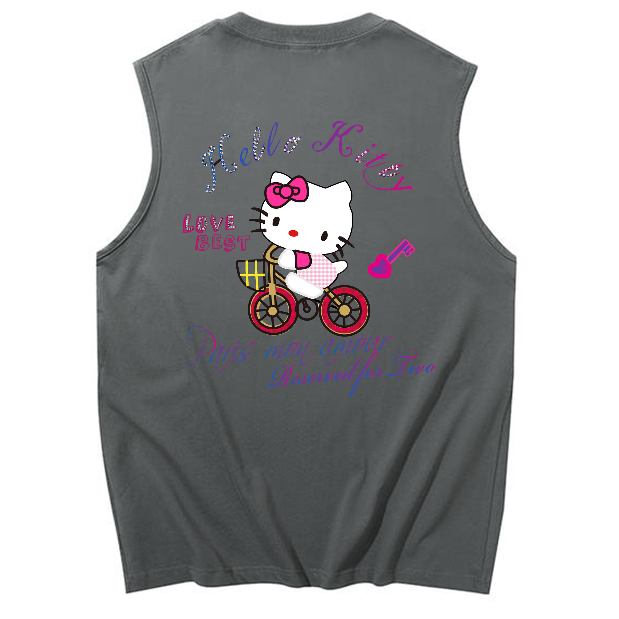 （画像用） Hello Kitty ハローキティ コットン100％タンクトップ（背面プリント）